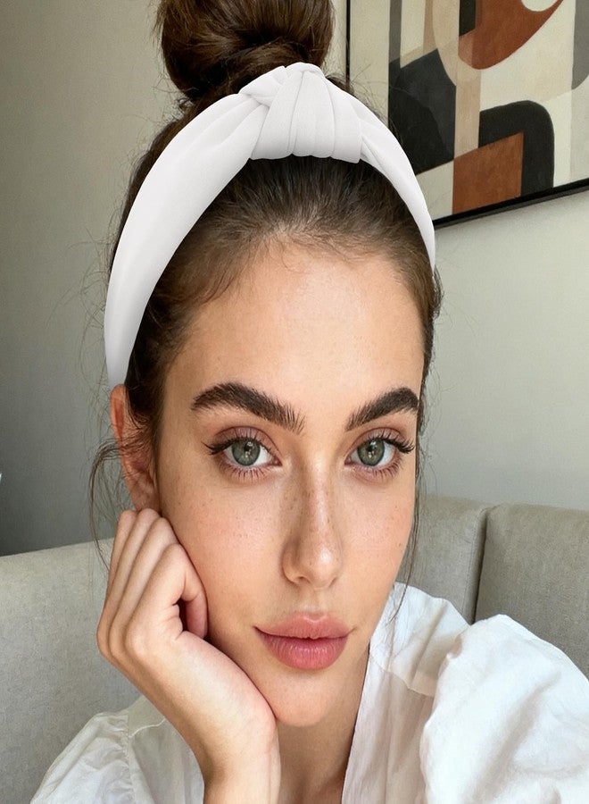 YISSION White Knotted Headband Wide Headbands for Women Non Slip Head Band Fashion Top Knot Hairband Hair Accessories for Women Girls - Image 5